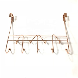 Lưu trữ rèn sắt kim loại vàng hồng trên cửa móc áo móc - Product Image 5