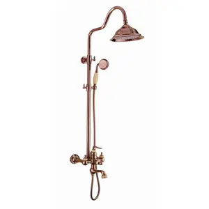 Factory direct sales of gold jad brass wall mounted shower set shower set sets mixer taps