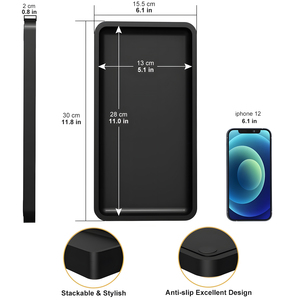 Plateau de réservoir de toilette plateaux de salle de bain noirs plateau de vanité pour la boîte d'organisateur de décor à la maison - Product Image 5