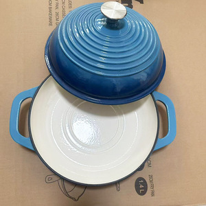 Poêle à frire en fonte émaillée européenne - 24/26/28 cm Grande capacité, résistante aux éclats et à haute température - Product Image 1