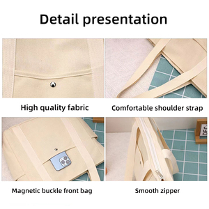 Sac fourre-tout personnalisé en toile de coton, simple, écologique, pour la plage, les voyages et le shopping - Product Image 5