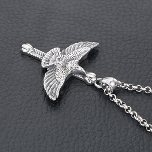 Eagle Pendant Necklace Stainless Steel Retro <b>Cross</b> Design Punk Style Jewelry SP807 - Product Image 2
