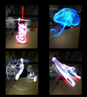 Ventilateur 3D holographique à LED, carte SD, 8x42cm, bon marché, pour publicité