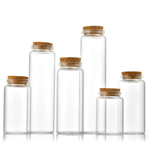 Flacon en verre de 47 mm avec bouchon en bois, flacons en verre transparent vides, pots avec bouchons en liège, flacon en verre pour le stockage des bonbons - Product Image 4