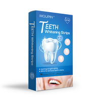 Tiras Blanqueadoras de Dientes de Carbón Natural MQUPIN, Paquete de 14 Pares, con Logotipo Personalizado, Sin Peróxido, Eliminador de Manchas Suave para el Cuidado Dental