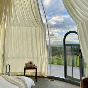 Maison complète, tente de glamping préfabriquée <span class=keywords><strong>transparente</strong></span> en polycarbonate de luxe portable, dôme à bulles géodésique en verre igloo - Product Image 5