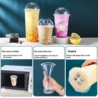 Taza Bobo de una sola pared de 700ml, tapa transparente desechable de plástico en forma de U para grasa, té de la leche, Internet, celebridad favorita, calibre 90
