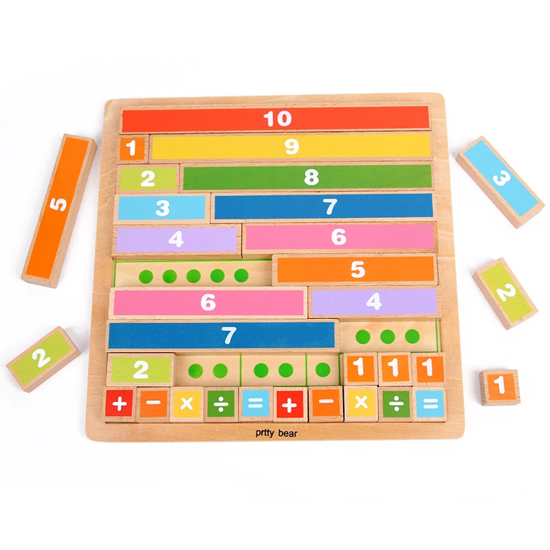 Оптовая продажа, изготовленные на заказ Монтессори, математические арифметические блоки, деревянные математические манипуляторы, развивающая игрушка для малышей