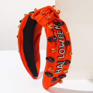 New <b>Halloween</b> Skull Hair Hoop <b>Headband</b> Barrette Clip-Fabric Material Festive Daily Personalized Multifunction Accessory - Product Image 5