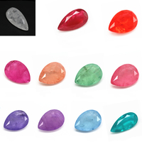 6*8-10*14mm pierre de fusion bleu turquoise clair à facettes en forme de poire avec y compris pierre précieuse cristal artificiel tourmaline gemmes