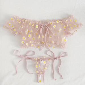 Sexy BH & Slip Set Dessous Ultra dünne durchsichtige sexy Floral Lace Under wire Set BH - Product Image 2