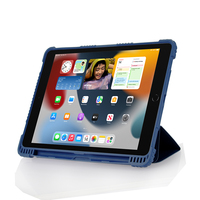 Étui robuste pour iPad avec dos transparent en acrylique HD, support multi-positions en Y, fonction veille/réveil automatique