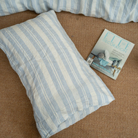 Parure de lit en lin français de créateur de luxe motif housse de couette ensemble de draps en lin