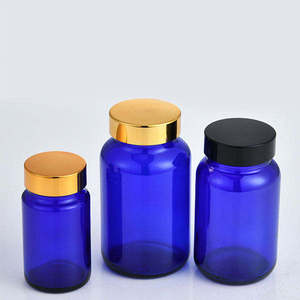 Venta al por Mayor de Botellas de Vidrio Azul Cobalto de 100ml, 120ml, 150ml, 250ml, 300ml y 400ml para Envasado de Píldoras y Medicamentos - Product Image 4