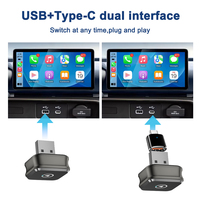 Dongle CarPlay et Android Auto filaire vers sans fil 2-en-1 USB-A Type-C Wi-Fi 5.8GHz Appairage rapide Mise à jour OTA Vente en gros usine