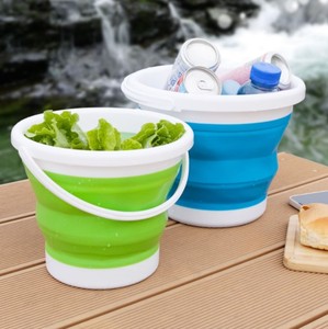 10L Plastic Bucket Collapsible Bucket with Handle Portable Silicone Folding Washing Water Bucket