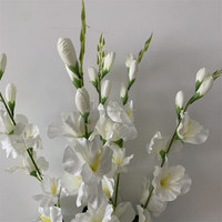 B1455 Décoration florale artificielle pour plafond de hall d'hôtel de mariage, rangée de fleurs en soie, arrangement de gladiolus à cinq branches