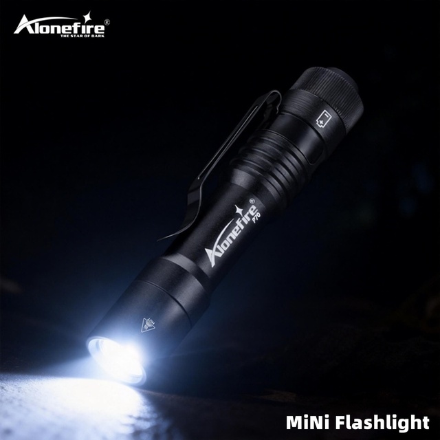 Alonefire P70 3W Portable Mini Small Penlight Flashlight Aluminum Alloy Torch Outdoor Hiking Travel Fishing Work Emergency Light