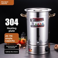 Marmite Électrique en Acier Inoxydable Grande Capacité pour Soupe et Bouillie, Usage Commercial, Fonctions Maintien au Chaud et Simmulation de Cuisson, Puissance 3200W