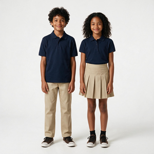 Uniforme Scolastica Personalizzata, T-Shirt <span class=keywords><strong>Polo</strong></span> per Bambini, Camicia e Pantaloni <span class=keywords><strong>Polo</strong></span> Piqué per Divisa Scolastica Maschile - Product Image 1