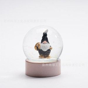 Globo de Nieve de Resina con Figura de Gnomo Navideño de 23 cm, Decoración de Interiores, Regalo - Product Image 1