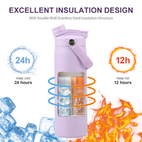 Bouteille d'eau sport isotherme personnalisée avec logo, 24 oz, pour les voyages, le sport, l'école, en acier inoxydable 304, s'adapte au porte-gobelet de voiture