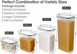 รับประกันราคาถูก คุณภาพดี ชุดกล่องถนอมอาหารพลาสติก 8 ชิ้น สำหรับใช้ในครัวเรือน โรงเรียน รักษาความสดใหม่ ปิดสนิท - Product Image 3