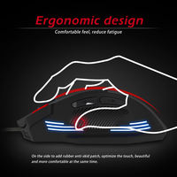 ZELOTES Mouse Gaming dengan kabel optik, Mouse T-60 USB Backlit 7-tombol ergonomis dapat diprogram