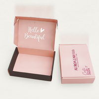 Boîte d'expédition en carton ondulé pleine couleur BE Flute auto-scellante pour coffret beauté, emballage personnalisé avec logo, carton cadeau pour expédition