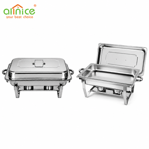 Scaldavivande Moderno in Acciaio Inox per Alcol, Argento 9L, Scaldavivande Commerciale per Buffet, Matrimoni e Banchetti all'Aperto - Product Image 2