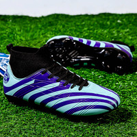 Chaussures de football professionnelles Luson imprimées en 3D, respirantes, avec semelle extérieure en cuir et empeigne en tissu pelucheux, confortables et personnalisables.