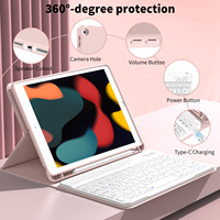 Kenke casing magnetik Keyboard desain baru IPad 10.2 inci dengan Slot pensil menerima ODM/OEM penutup Tablet bergaya untuk IPad ke-7 8th 9