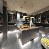 Set Kabinet Dapur Modern Ramah Lingkungan CBMmart dengan Meja Dapur dan Keran, Siap Rakit, Dapur Modular Kecil untuk Penggunaan di Rumah