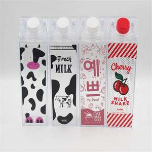 New Cute Square <b>Milk</b> Carton Transparent Shape Plastic Drink Juice <b>Bottle</b> Large Capacity <b>Bottle</b> - Product Image 4