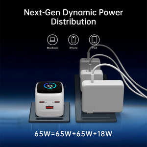 <span class=keywords><strong>Chargeur</strong></span> Super Rapide GaN 65W Multi-Ports USB-C PD QC3.0 PPS pour iPhone, <span class=keywords><strong>Mac</strong></span>, <span class=keywords><strong>Samsung</strong></span>, Prise US, Fournisseur d'Usine, Vente en Gros <span class=keywords><strong>avec</strong></span> Affichage - Product Image 3