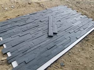 Thiết kế hiện đại bảng điều khiển tường đá phiến Đen văn hóa tự nhiên ốp đá biệt thự ngoài trời ứng dụng gạch Chống xói mòn - Product Image 2