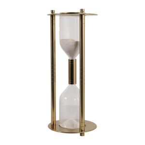 Clessidra Cilindrica in Metallo e Vetro, Decorazione d'Arredo per Bagno, Ufficio, Soggiorno, Esposizione su Scaffale - Product Image 3