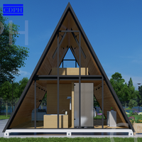 Maison intelligente préfabriquée de 30 m2, construction rapide, villa de luxe modulaire, maison triangulaire en forme de A
