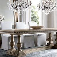 Eichen-Vintage-Massivholz Rechteckiger Esstisch Französischer Landhausstil Vintage Großer Langer Tisch Konferenztisch Maßgefertigte Möbel