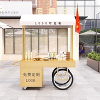 Puesto de Postres Metálico con Ruedas, Carrito Promocional Creativo para Exteriores, Desmontable y Ensamblable
