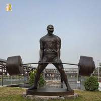 Jardin extérieur Art moderne Bronze haltérophilie Muscle Man Statue Sculpture pour Collection