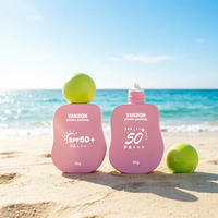 Emballage cosmétique vide en plastique de 30 g pour crème solaire, format voyage, flacon pour lotion, crème pour le visage, écran solaire, huile, avec logo personnalisé