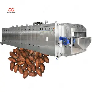 Industrial Conveyor Belt Gas Fired Chocolate Cocoa Nuts Roaster Equipment Cacao Beans Roasting Machine