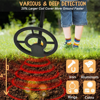 Détecteur de métaux pour enfants avec écran LED, étanche, détecteur d'or souterrain, léger, alimenté par batterie, pour la chasse au trésor