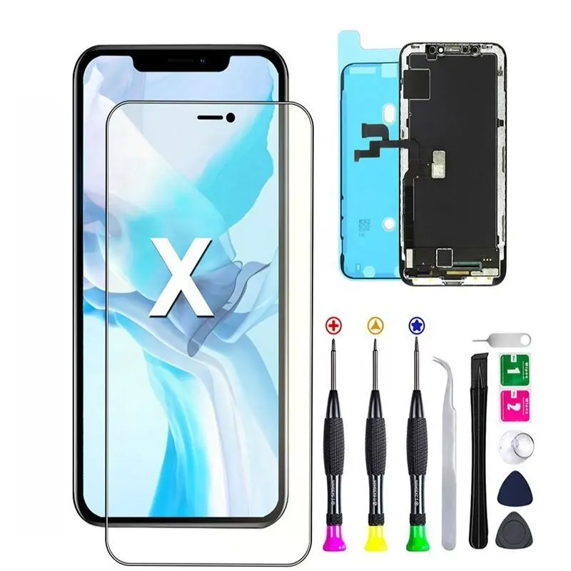 IPhone X LCD aksesuarları için fabrika doğrudan LCD üreticileri orijinal ekran fiyat indirim