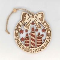 Decoraciones para Árboles de Navidad, Artesanías de Madera Navideñas, Colgantes Circulares de Madera, Decoración del Hogar