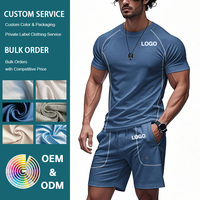 Ensemble de survêtement d'été 2 pièces pour homme, t-shirt décontracté à manches courtes en tissu léger de qualité supérieure et short cargo à cordon de serrage