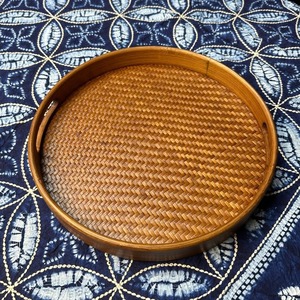 <b>Bamboo</b> Woven Storage Tray Oval 30x30x5 Cm Oriental Design For <b>Table</b> Use - Product Image 3