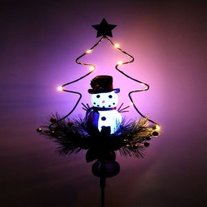 <b>Solar</b> Led Christmas Tree Snowman <b>Ground</b> <b>Light</b> Outdoor Garden Decoration With <b>Solar</b> Panel Easy Installation - Product Image 3