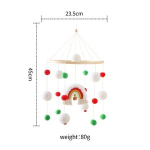 Style nordique <span class=keywords><strong>noël</strong></span> coloré boule <span class=keywords><strong>de</strong></span> laine arc-en-ciel lit cloche bébé berceau main-oeil Coordination jouets lit cloche lit suspendu - Product Image 6